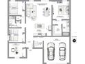 Detailed floor plan showcasing layout, including bedrooms, bathrooms, kitchen, and garage at 4765 Sw 128Th St, Ocala, FL 34473