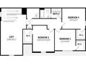 Detailed floorplan of the second story including 4 bedrooms and a loft at 3418 Douglas Fir Dr, Apopka, FL 32703