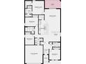 Detailed floor plan showcasing the layout of the house with four bedrooms and a spacious great room at 4839 Sunflower St, Lake Hamilton, FL 33851