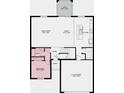 This home's first floor features a two car garage, living spaces, kitchen, and one bedroom at 4940 Bluebell Ct, Lake Hamilton, FL 33851