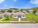 Stunning aerial view of a well-maintained property in a peaceful neighborhood with lush greenery and beautiful homes at 4955 Castle E St, Kissimmee, FL 34758