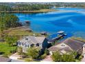 Expansive lake view showing home with private boat dock access to the pristine waters at 10303 Atwater Bay Dr, Winter Garden, FL 34787
