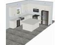Modern kitchen features white cabinetry, stainless steel appliances, and a functional island for meal preparation at 13010 Hazelnut Ln, Astatula, FL 34705