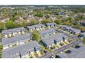 Aerial view showcasing a well-maintained neighborhood with tree-lined streets and community features at 12723 Somerset Oaks St, Orlando, FL 32828