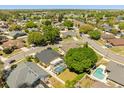 Aerial view showcasing the neighborhood's layout with lush landscaping, community pools, and well-spaced homes at 813 Havenwood Dr, Orlando, FL 32828