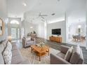 Open-concept living room with hardwood floors, plenty of light, and neutral tones at 3960 Villas Green Cir, Longwood, FL 32779