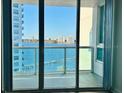 Enjoy this condo's balcony view, showcasing ocean scenery and city skyline at 231 Riverside Dr # 708, Daytona Beach, FL 32117