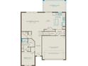 Layout of the home's first floor featuring the kitchen, gathering room, bedroom, and 2 car garage at 5610 Wood Bridge Pl, St Cloud, FL 34771