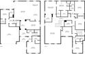 Detailed two-story floor plan showcasing the layout of the house with room dimensions for each level at 14315 Crestavista Ave, Clermont, FL 34714