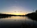 Scenic lake view at sunset reflects a golden glow on the calm water and surrounding trees at 278 Silverstone Dr, Orange City, FL 32763