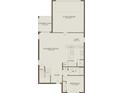 Layout of first-floor with gathering room, kitchen, cafe, and bedroom at 7006 Rosy Sky Ave, Orlando, FL 32829