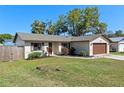 Lovely single-story home with a two-car garage, well-maintained lawn, and beautiful landscaping under a clear blue sky at 2955 Foxcroft Ln, South Daytona, FL 32119