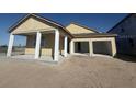 Home under construction, showing unfinished exterior and large front columns at 30162 Rustic Mill St, Mount Dora, FL 32757