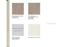 Sample of available home finishes including carpets, tile, cabinets and quartz countertops at 4741 Cloister St, Kissimmee, FL 34758