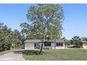 Charming single-story home featuring a manicured lawn, freshly painted white exterior, and mature trees at 211 Agua Vista St, Debary, FL 32713