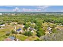 Aerial view of a neighborhood featuring various homes surrounded by dense green foliage at 245 Country Circle E Dr, Port Orange, FL 32128