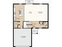 Layout of the first floor of this home with a two car garage and kitchen at 4753 Cloister St, Kissimmee, FL 34758