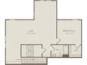 Detailed loft floor plan with bedroom, bathroom, HVAC and walk-in closet at 15446 Orchard Garden St, Winter Garden, FL 34787