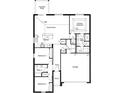 Floor plan featuring a great room, kitchen, primary bedroom, two additional bedrooms, and garage at 576 Mahogany Way, Dundee, FL 33838