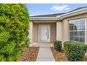 Inviting front entrance with meticulously maintained landscaping and a covered entryway at 8602 Se 133Rd Ln, Summerfield, FL 34491