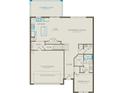 Layout of the first floor showing the kitchen, gathering room, garage, foyer and bedroom at 5511 Flame Vine Way, St Cloud, FL 34771