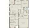Detailed floor plan showcasing a four-bedroom layout with open living spaces and a two-car garage at 5517 Flame Vine Way, St Cloud, FL 34771