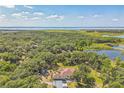 Scenic aerial view of the home surrounded by mature trees and natural landscape at 2910 Frontier Dr, Kissimmee, FL 34744