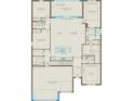 Detailed floor plan showcases the home's layout, including the kitchen and three-car garage at 16316 Crown Top Dr, Montverde, FL 34756
