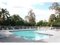 Community pool surrounded by lounge chairs and shaded areas with lush landscaping at 2593 Grassy Point Dr # 101, Lake Mary, FL 32746