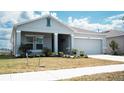 Inviting one-story home with a covered entry and attached two-car garage at 33891 Sky Blossom Cir, Leesburg, FL 34788