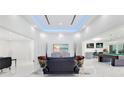 Spacious living room with marble flooring, recessed lighting, and modern decor, adjacent to a game room at 49 Interlaken Rd, Orlando, FL 32804