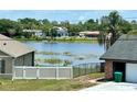A serene view of a lake surrounded by lush greenery, captured from the home's exterior at 2004 Prescott Blvd, Deltona, FL 32738