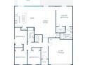 Detailed floor plan showcasing a four-bedroom, two-bath layout with an attached two-car garage at 114 Tulip Ln, Poinciana, FL 34759