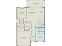 This floor plan shows the gathering room, kitchen, bedroom 5 and 2 car garage at 15319 Soaring Bluff Dr, Montverde, FL 34756