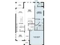 Open downstairs floor plan features flex room, Gathering room, nook, kitchen and access to two car garage at 2666 Great Heron Ave, St Cloud, FL 34773