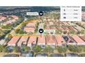 Aerial view of the Solterra Resort community showcasing the proximity to the pool and clubhouse at 5416 Solterra Cir, Davenport, FL 33837