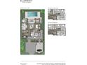 Open-concept floorplan featuring a primary suite, great room, kitchen, dining area, lanai, pool, and three-car garage at 1256 Water Maple Dr, Oakland, FL 34787
