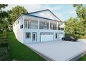 Elegant two-story home with a spacious three-car garage and lush green lawn at 1727 Barrow St, Deltona, FL 32725