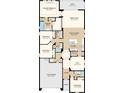 Layout showcasing the primary bedroom, great room, kitchen, flex space, and four bedrooms in the house at 545 Moon Shell Cir, New Smyrna Beach, FL 32168