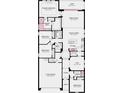 Layout showcasing four bedrooms, three baths, flex space, and a two-car garage at 553 Moon Shell Cir, New Smyrna Beach, FL 32168