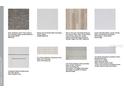 Sample board with flooring, quartz countertops, tile, backsplash, and cabinet colors and styles at 556 Moon Shell Cir, New Smyrna Beach, FL 32168