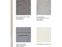 Carpet, flooring, cabinet, and quartz samples available in this new construction home at 2592 Penguin Blvd, Davenport, FL 33837