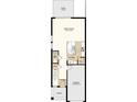 Open concept floor plan showcases kitchen, great room, half bath, patio, foyer, porch, and garage at 3535 Mayfair St, Kissimmee, FL 34758
