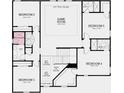 Upstairs floorplan featuring five bedrooms, three bathrooms, and a game room at 853 Junonia Blvd, New Smyrna Beach, FL 32168