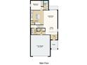 Layout for the home's main floor, containing the kitchen, garage, half bath, foyer, great room, and porch at 4787 Guinep Ln, Kissimmee, FL 34758