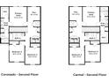 Second floor plan with bedrooms, bathrooms, flex space, and walk-in closets at 6454 Horseshoe Lane Way, St Cloud, FL 34773