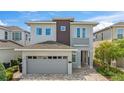 Charming two-story home with a well-manicured lawn and a modern architectural design at 7759 Westland Dr, Kissimmee, FL 34747