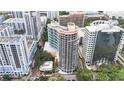 Stunning aerial view of the unique architecture of the building nestled in a vibrant cityscape at 322 E Central Blvd # 1614, Orlando, FL 32801