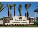 Summerlake community sign with palm trees and a water fountain at 7809 Purple Finch St, Winter Garden, FL 34787