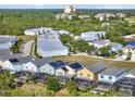 A residential street with colorful homes and a view of the community at 1449 Fairview Cir, Reunion, FL 34747
